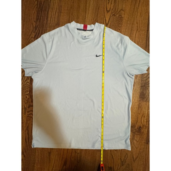 Nike Tiger Woods Collection Dri-FIT Golf Shirt Mens XXL Light Blue Perforated - Picture 6 of 12